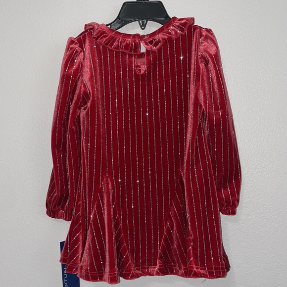 Habitual Dark Red Holiday Dress Size 2T - Picture 3 of 4